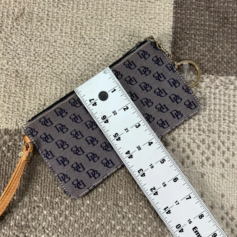 Dooney & Bourke Monogram Canvas Tote Bag and Matching Wristlet Blue Tan